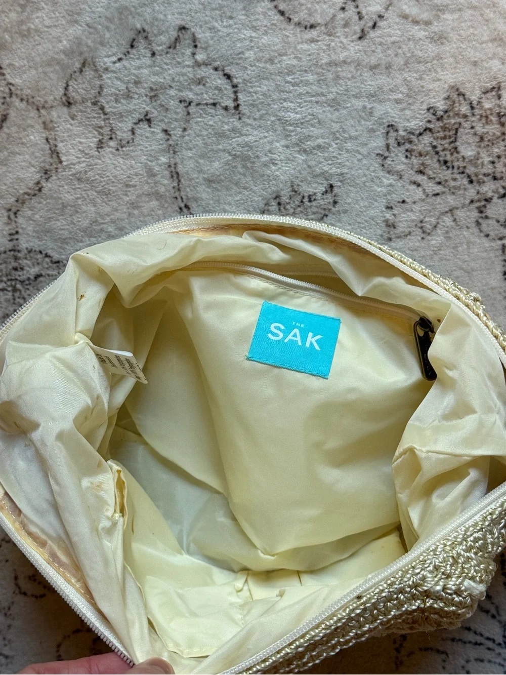 The Sak Woven Cream Hobo Shoulder Bag - Casual Chic Handbag